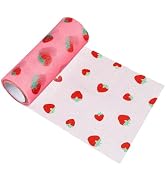 Pink Fabric Strawberry Tulle Roll Decorative Craft Ribbon Gift Wrapping Mesh Sewing Party DIY Tul...