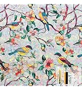 Kromapolis Window Privacy Film, Stained Glass Sticker Floral Window Clings, Decorative Static Cli...