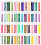 Glitter, 48 Colors Glitter Set(576g), 36 Colors Extra Fine Glitter and 12 Colors Chunky Glitter, ...