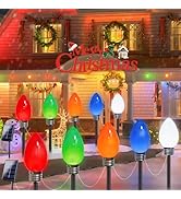 10 Pack Jumbo C9 Solar Christmas Lights, Large Bulbs Waterproof Outdoor Christmas Decorations, So...