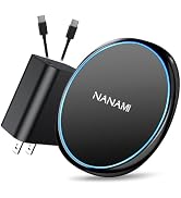 NANAMI Fast Wireless Charger, 7.5W Qi Certified Charging Pad with PD3.0 Adapter USB Charger for i...