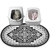 Bienbee Cat Litter Mat, 33" x 22" Large Size Litter Box Mat Rug with Non-Slip Bottom, Easy to Cle...