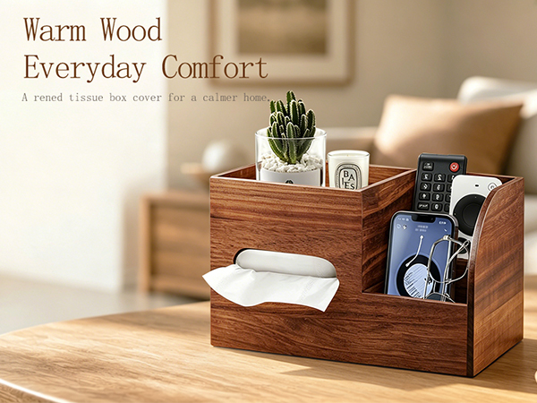 Acacia Wood Tissue Box Holder