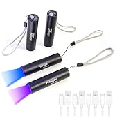 4 Pack Rechargeable Black Flashlight Small UV Black Flash Light 395 NM 365 NM Mini Blacklight Fla...