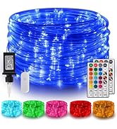 Gvwoxm 66FT 200 LED Rope Lights, 18 Colors with Timer, 5 Modes, Waterproof Plug-in Remote Control...