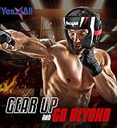 Yes4All Extreme Full Face Boxing Headgear, Adjustable Sparring Headgear, Martial Arts Helmet with...