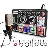 KILOGOGRAPH Podcast Equipment Bundle - F999 Plus Sound Card, M998 Condenser Podcast Microphone wi...