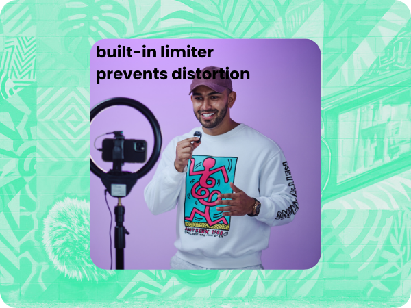 Built-in limiter prevents distortion