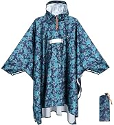 Anyoo Waterproof Rain Poncho for Adults Lightweight Raincoat for Men Women Jacket Coat Hooded for...