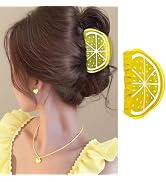 Lemon Hair Claw Clips Funny Fruit Hair Clips for Thick/Thin Hairs Cute Lemon Hair Accessories Yel...