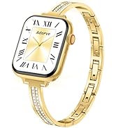 Adorve Slim Gold Bands Compatible with Apple Watch Bands for Women 38mm 40mm 41mm 42mm 44mm 45mm ...