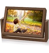 Mixoo 4x6 Picture Frame Rotating Photo Frame Wooden Picture Frame 4 by 6 Horizontal Double-sided ...