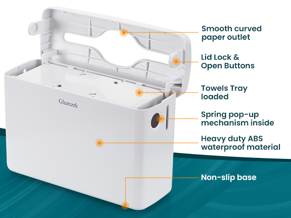 modern sleek white trifold c fold paper towel dispenser