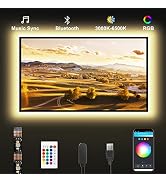 Tatazone RGBWW LED Lights for 50-55 Inch TV with App Control, Bluetooth RGB+Tunable White 3000K-6...