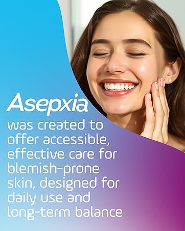 Face cleanser and body wash for blemish-prone skin, woman touching glowing face