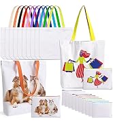 MAFYE 20 Pack Sublimation Blanks Canvas Tote bag, Reusable Large Grocery Bags DIY Heat Transfer C...