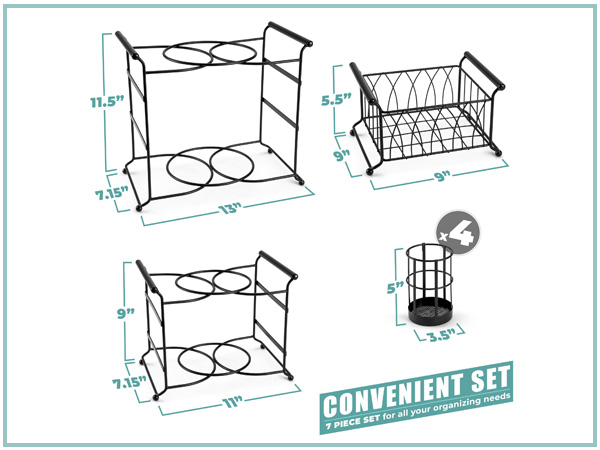 Portable Buffet Organizer – Durable 7-Piece Caddy with Handles for Easy Transport