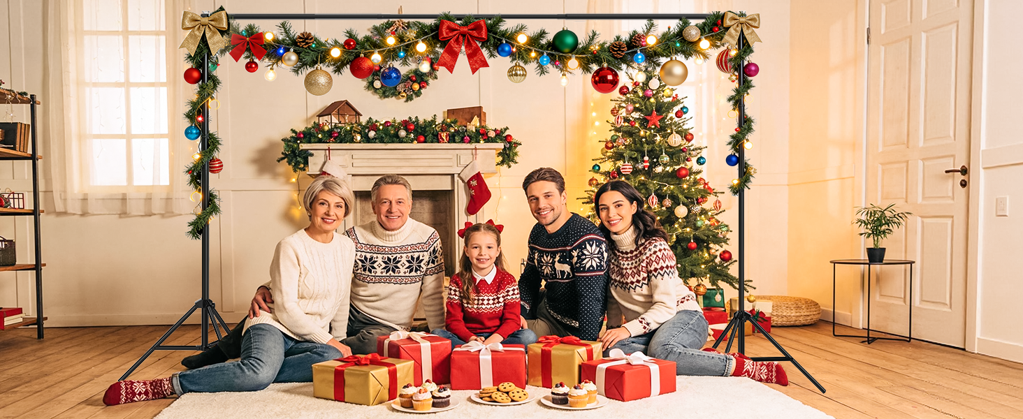 EMART Backdrop Stand 10x7ft Photo Studio Adjustable Background Stand Support kit for Christmas