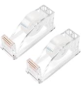 JEFURE 2Pcs Transparent Acrylic Tape Dispenser, Non-Skid Tape Cutter Holder, Desktop Tape Dispens...