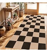 BYYVOO 3x6 Kitchen Runner Rug Washable Non Slip: Diamond Pattern Faux Jute Rug - Thin Easy Clean ...