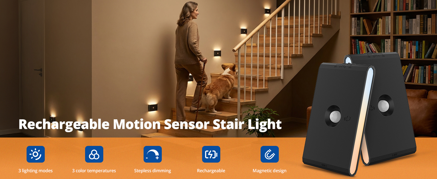Rechargeable Motion Sensor Stair Light