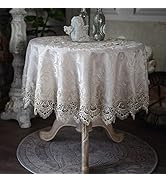 ARTABLE Lace Small Table Cloth Fall Christmas Macrame Tablecloth Table Topper for Thanksgiving Ou...