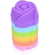 Mini Rose Silicone Baking Cups Pack of 24 - Reusable Cupcake Liners Muffin Pan Molds 2 inch - Non...