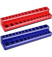 Magnetic Socket Organizer 2-Piece Magnetic Socket Holder 1/4 Inch Drive Metric SAE Socket Trays T...