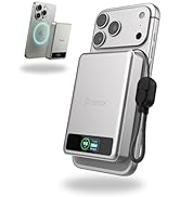 SolidSafe 10K Magnetic Power Bank, Silver, Qi2 Certified 15W Wireless Charger, LCD Display, Solid...