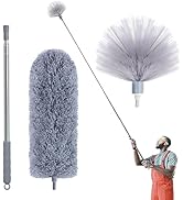IVYROLL Cobweb Duster with Extension Pole, Spider Web Brush & Ceiling Cleaning Kit, 100" Microfib...