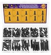 173PCS M3 Machine Screw Assortment, Black Oxide Carbon Steel Pan Head Phillips Screws, M3*5/6/8/1...