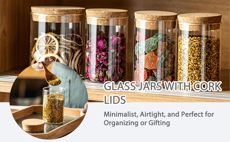 Glass Jars with Cork Lids