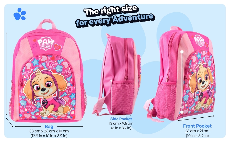 Paw Patrol Backpack Dimensions