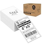SARA Brothers 4x6 Direct Thermal Shipping Labels, 500 Labels (1 Fanfold Stack), Perforated, Comme...