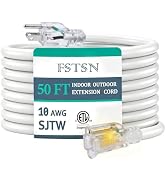 Extension Cords 10/3 Gauge Outdoor/Indoor SJTW 10 AWG 3 Prong Heavy Duty Power Cable 15A 125V 187...