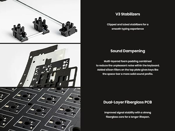 Tecware Phantom Plus 87 gaming keyboard V3 stabilizers sound dampening wired keyboard