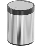 SolaceCove Mini Trash Can for Desk 0.4 Gallon,1.5L Stainless Steel mini Desk Trash can with Lid,T...