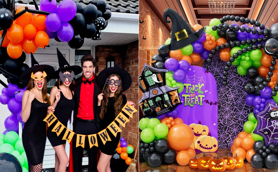 halloween balloons halloween party balloons black purple orange green balloons