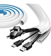 Grotheory 39" Cord Hider for 4-5 Cables, Self-Adhesive Cord Covers for Wires on Wall, Silicone Wi...
