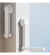 TASEVO Foldaway Clothes Wall Mounted Drying Rack with Suction Cup,All Metal in Space Aluminum, Fo...