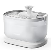 PETLIBRO Cat Water Fountain Stainless Steel Tray, Wireless Pump Cat Fountain, Ultra Quiet Pet Wat...