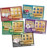 DOUBLE DOWN - Casino Night Fake Scratch Off Cards (5 tickets) - Win 1,000 or 5,000 - Prank Winnin...