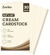 30 Sheets Cream Cardstock Paper 8.5 x 14, Ivory Cardstock Printer Paper 8.5 x 14, Off White Card ...