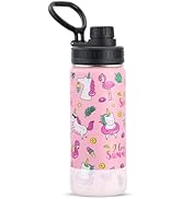 16 oz Water Bottle-Stainless Steel Double Walled Vacuum Insulated Water Bottle for Girls School-B...