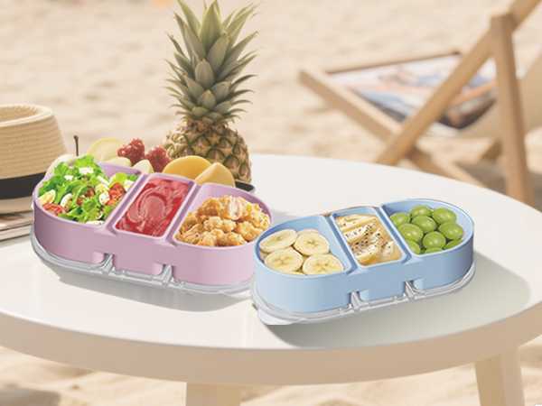 3 Pack Reusable Silicone Snack Containers with Lids