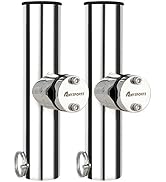 AMYSPORTS Stainless Clamp Rod Holder Steel Mount Fishing Pole Holder Adjustable Kayak Rail Rods H...
