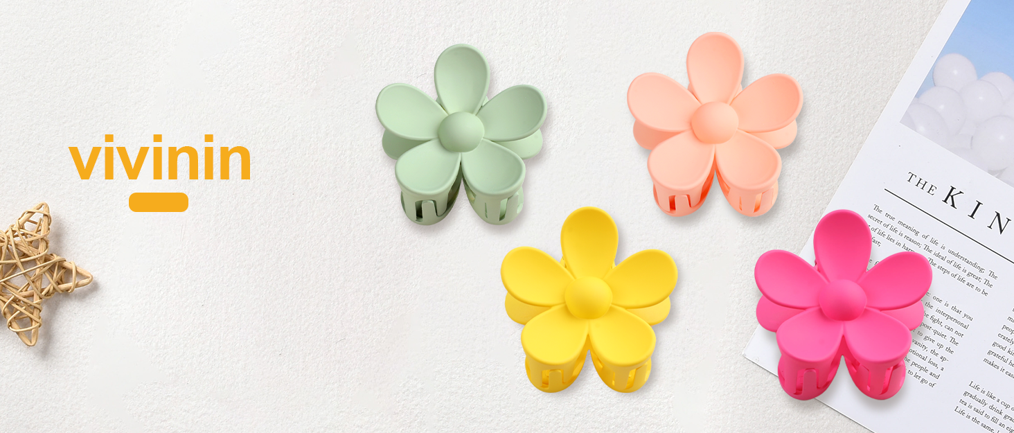 vivinin Flower Claw Clip 10 PCS Claw Clips