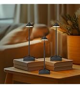 FUNTAPHANTA 3 Pack 8.26in Black Small Cordless Table Lamps Rechargeable, Battery Operated Mini La...