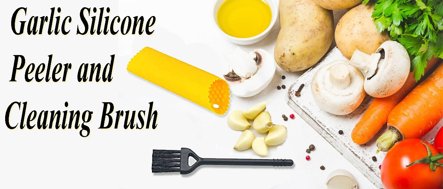 Garlic Peeler Skin Remover with Cleaning Brush