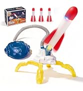 Rocket Launcher, Adjustable Launch Stand with 3 Foam Light Up Rockets, Fun Backyard & Outdoor Foo...